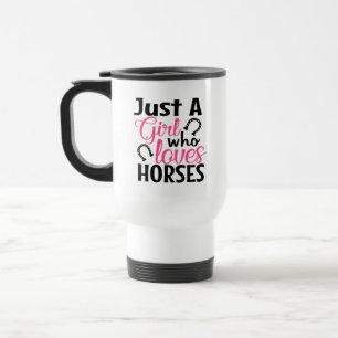 Mug De Voyage Fille aime les chevaux Western Cowgirl Mignon Chev