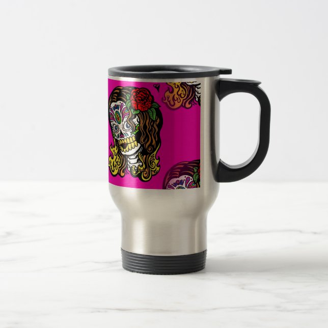 Mug De Voyage fille crâne de sucre (Droit)