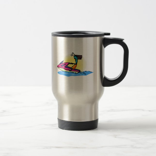 Mug De Voyage Fille étrangère sur le scooter de mer (Droit)