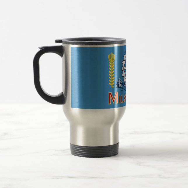Mug De Voyage Flag of Milwaukee, Wisconsin  (Gauche)