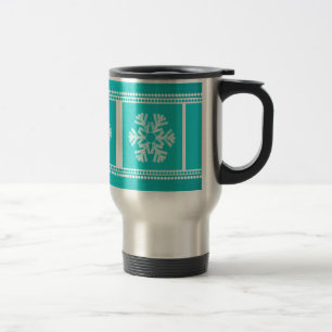 Mug De Voyage Flakes de neige moderne Musique de vacances, Turqu