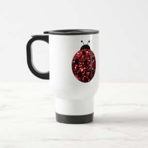 Mug De Voyage Flammes de parties scintillant rouge foncé