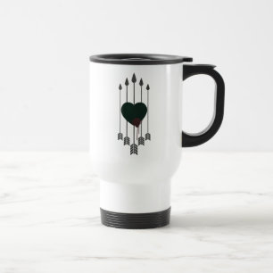Mug De Voyage Flèches de la flèche   tirées par le coeur