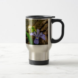 Mug De Voyage Fleur blanche pourpre bleu Iris