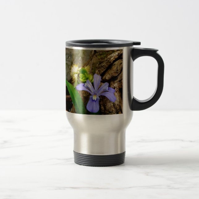 Mug De Voyage Fleur blanche pourpre bleu Iris (Droit)