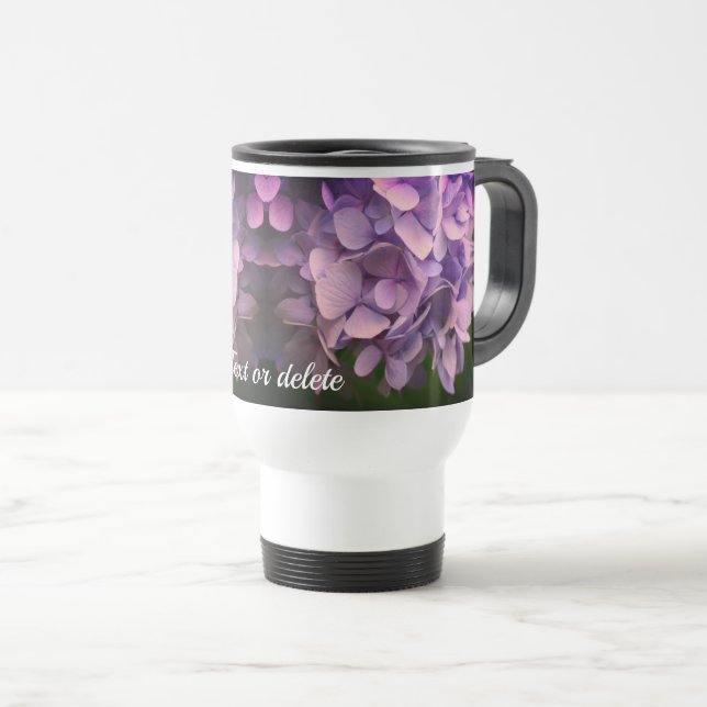 Mug De Voyage Fleur Blue Hydrangea personnalisée (Devant droit)