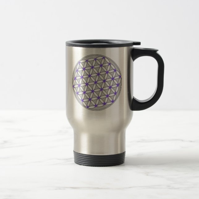 Mug De Voyage Fleur de lilas de gris de la vie (Droit)