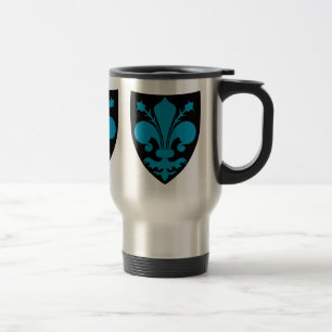 Mug De Voyage Fleur De Lis médiéval élégant dans le bleu