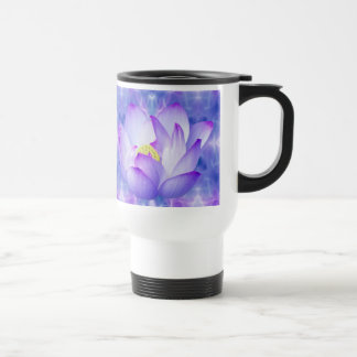 Mug De Voyage Fleur de lotus pourpre et cristaux fractaux