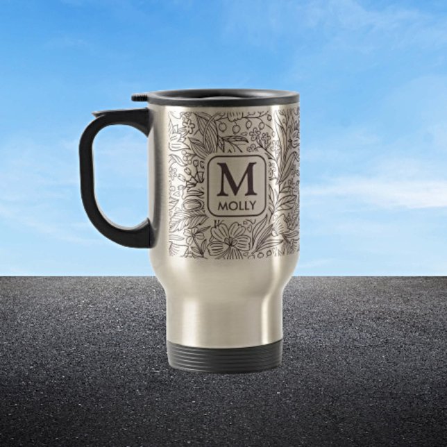 Mug De Voyage Fleur de votre journée : Floral personnalisé (Créateur téléchargé)