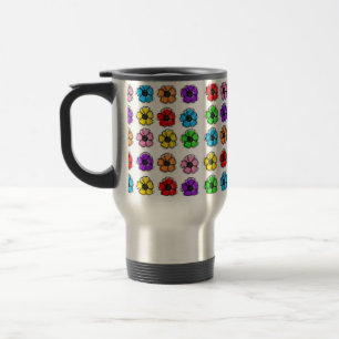 Mug De Voyage Fleur Floral Doodle Line Art Aquarelle Abstraite