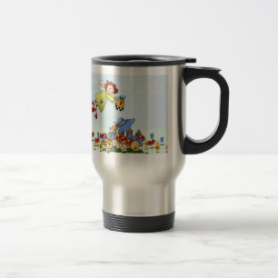 Mug De Voyage Fleurs d'arrosage Angel de campagne mignonne