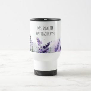 Mug De Voyage Fleurs de Lavande Personnalisées pour Remerciement