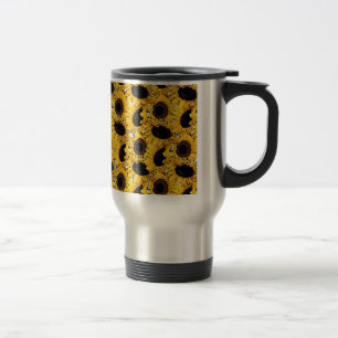 Mug De Voyage fleurs de tournesol pétales nagent plongée marine