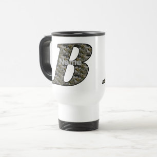 Mug De Voyage Fleurs d'hortensia à monogramme initial B personna