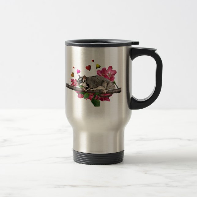Mug De Voyage Fleurs et coeurs de planeur de sucre (Droit)