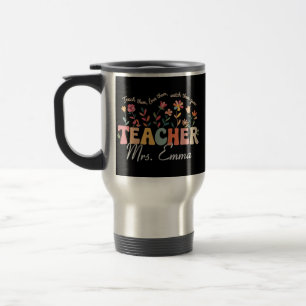 Mug De Voyage Fleurs Groovy Personnalisées Cadeau Personnalisé E