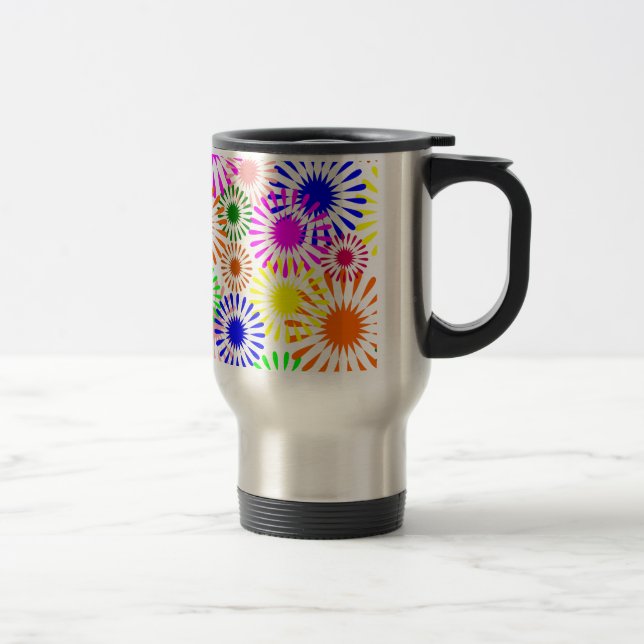 Mug De Voyage Fleurs multicolores (Droit)