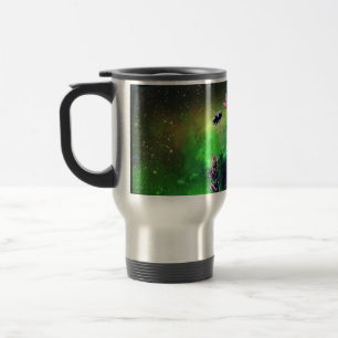 Mug De Voyage Fleurs roses et abeilles contre le monde