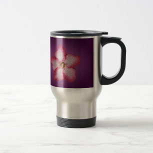 Mug De Voyage Flore rose Adenium Violet rayé