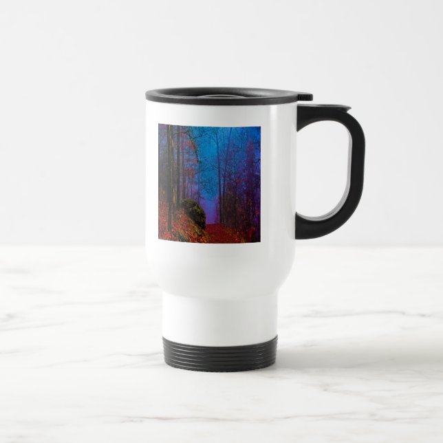 Mug De Voyage Forêt peinte automne pourpre brouillard (Droite)