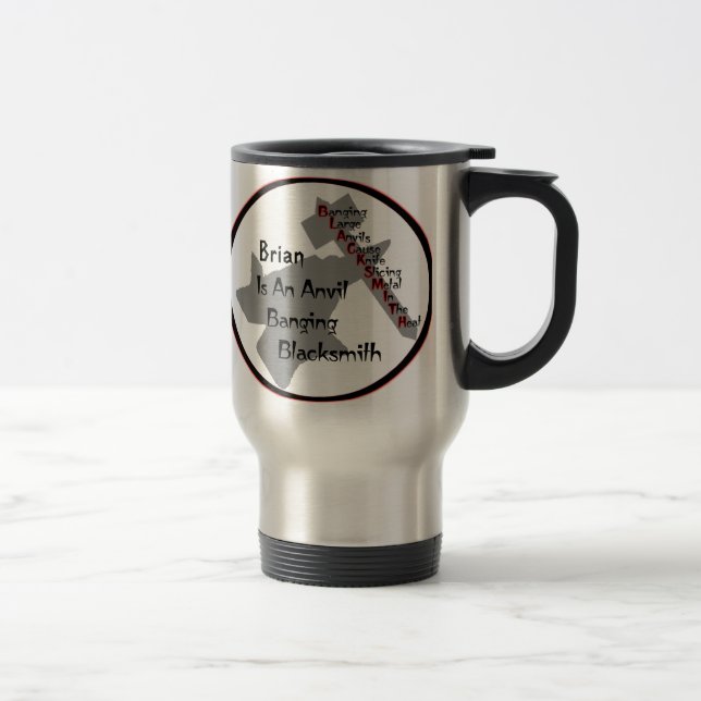 Mug De Voyage Forgeron personnalisé (Droit)