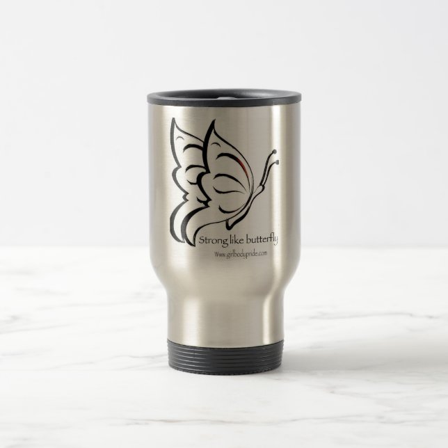 Mug De Voyage Fort comme le papillon (Centre)