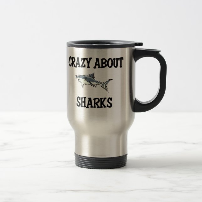 Mug De Voyage Fou au sujet des requins (Droit)