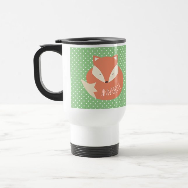 Mug De Voyage Fox mignon personnalisé de sommeil (Gauche)