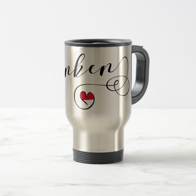 Mug De Voyage Franken, Franconia Drapeau Coeur, Franconien (Devant droit)