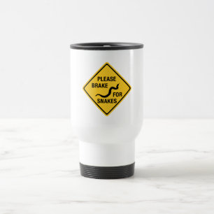 Mug De Voyage Freinez svp pour des serpents, poteau de