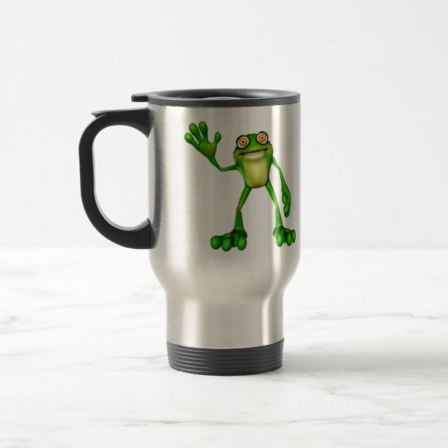 Mug De Voyage Froggie la chouette grenouille à caricatures (Gauche)