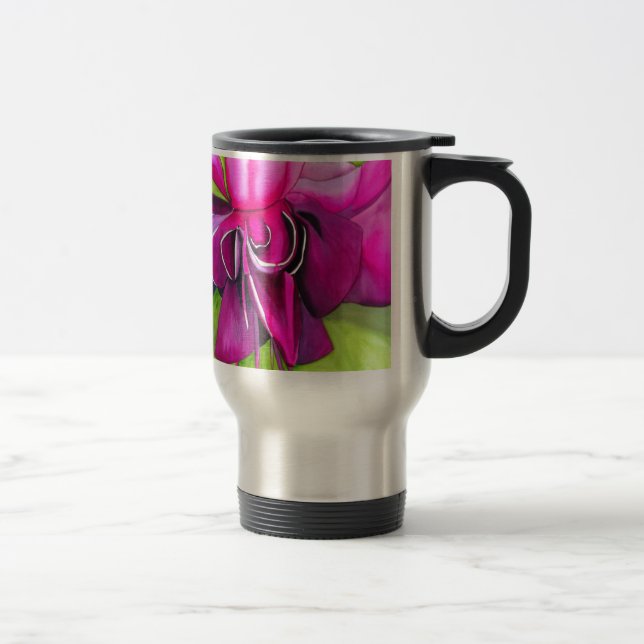 Mug De Voyage Fuchsia pop art watercolour flower (Droit)