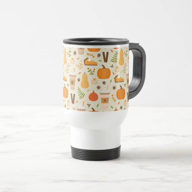 Mug De Voyage Fun Orange Fall Motif (Devant droit)