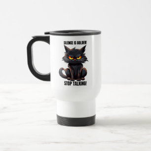 Mug De Voyage Funny golden silence chat sarcasme