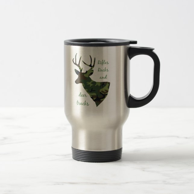 Mug De Voyage Fusils, raquettes et pistes de cerfs Camouflage Ch (Droit)
