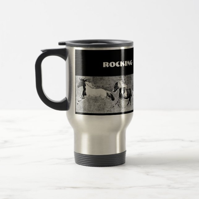 Mug De Voyage Galoper de pintos, personnalisable (Gauche)