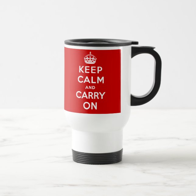 Mug De Voyage Gardez le calme et continuez l'affiche britannique (Droite)