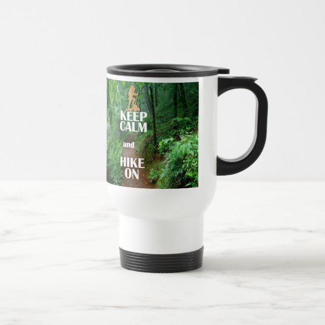 Mug De Voyage Gardez le calme et la marche (Droite)