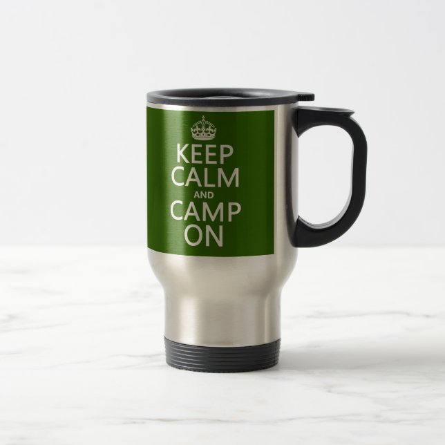 Mug De Voyage Gardez le calme et le camp dessus (Droit)