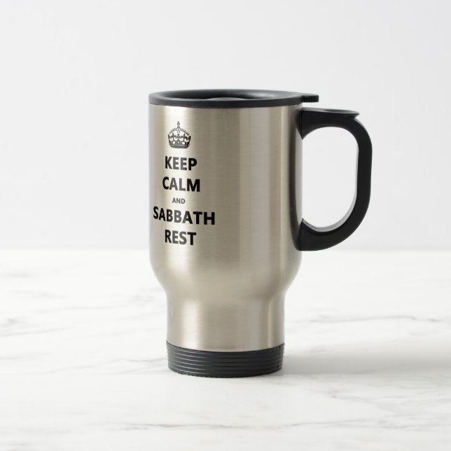 MUG DE VOYAGE GARDEZ LE CALME ET LE REPOS DE SABBAT (Droit)