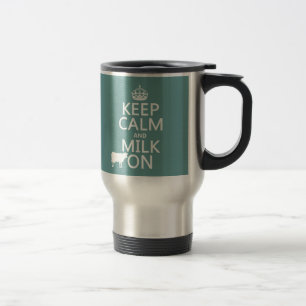 Mug De Voyage Gardez le calme et trayez sur (les vaches) (dans