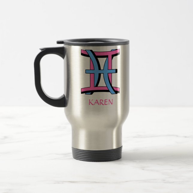 Mug De Voyage Gémeaux et Poissons PkBl (Gauche)