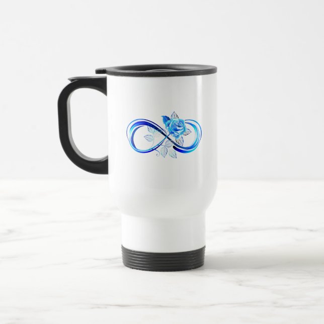Mug De Voyage Glowing infinity with blue rose (Gauche)