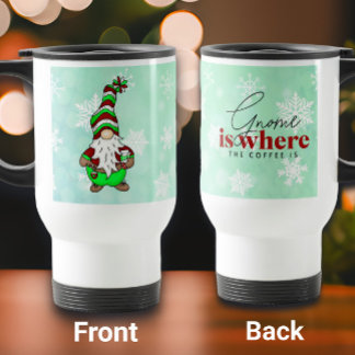 Mug De Voyage Gnome est l'endroit où se trouve le café | Noël mi
