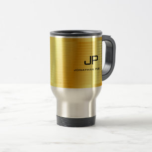 Mug De Voyage Gold Look Monogramme Modèle élégant tendance