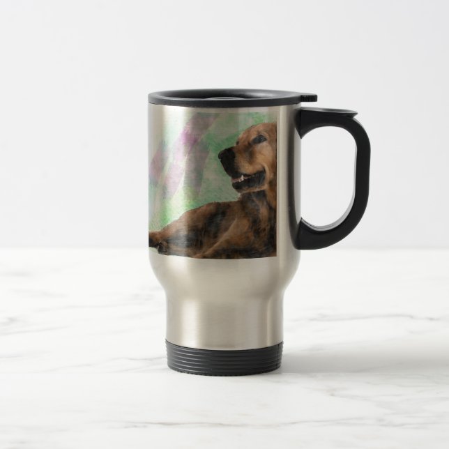 Mug De Voyage Golden Retriever Dog Water peinture couleur (Droit)