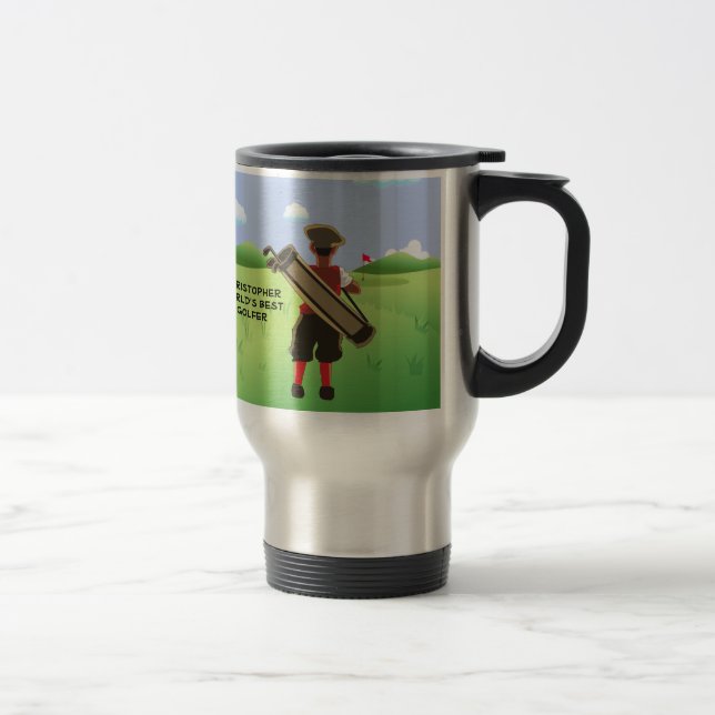 Mug De Voyage Golf personnalisé amusant sur le terrain de golf (Droit)