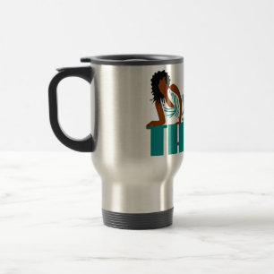 Mug De Voyage Good Thick - Femme en robe rayée noire