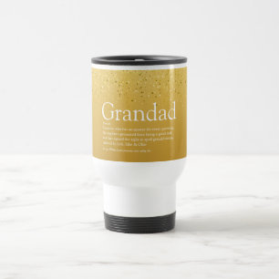 Mug De Voyage Grand-père, grand-père, Papa définition Gold Glitt